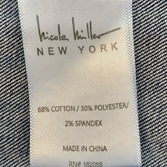 NWOT Nicole Miller Cropped Denim Jacket in Mid Blue S - Picture 13 of 13